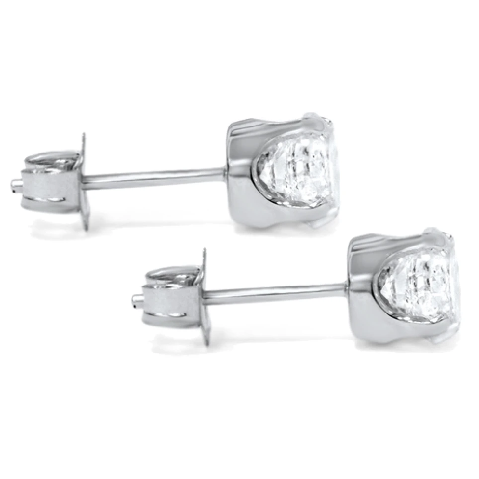 1 1/4 cttw Diamond Studs 14K White Gold IGI Certified Earrings (K-L, I2-I3)