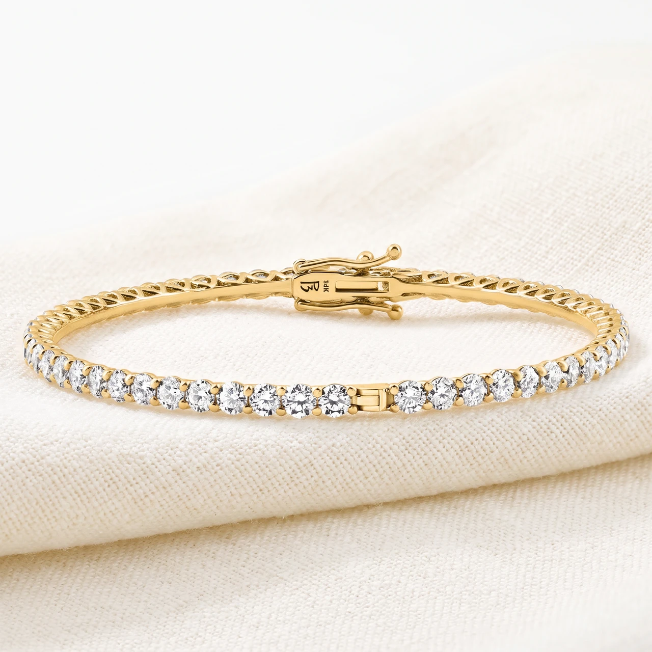 6Ct Diamond Hinged Bangle Bracelet 14k Gold Lab Grown 7" (F-G, VS)