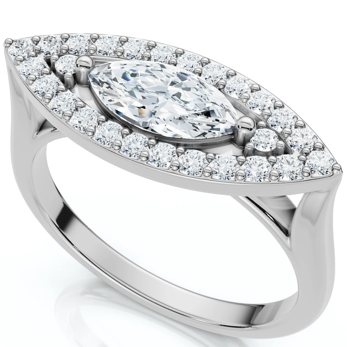 1Ct Marquise Katseye Diamond East to West Ring Gold Lab Grown (F-G, VS)