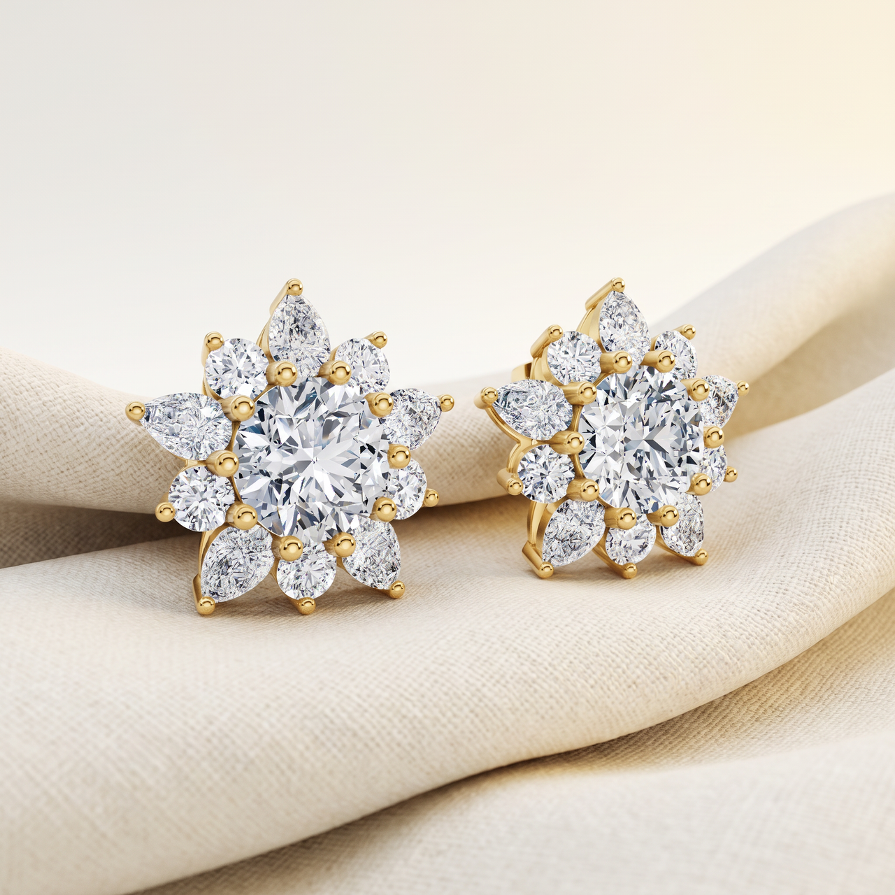 Certified 6 1/2 Cttw Amanda Lab-Grown Diamond Earrings in 10K Gold (F-G, VS2-SI1)