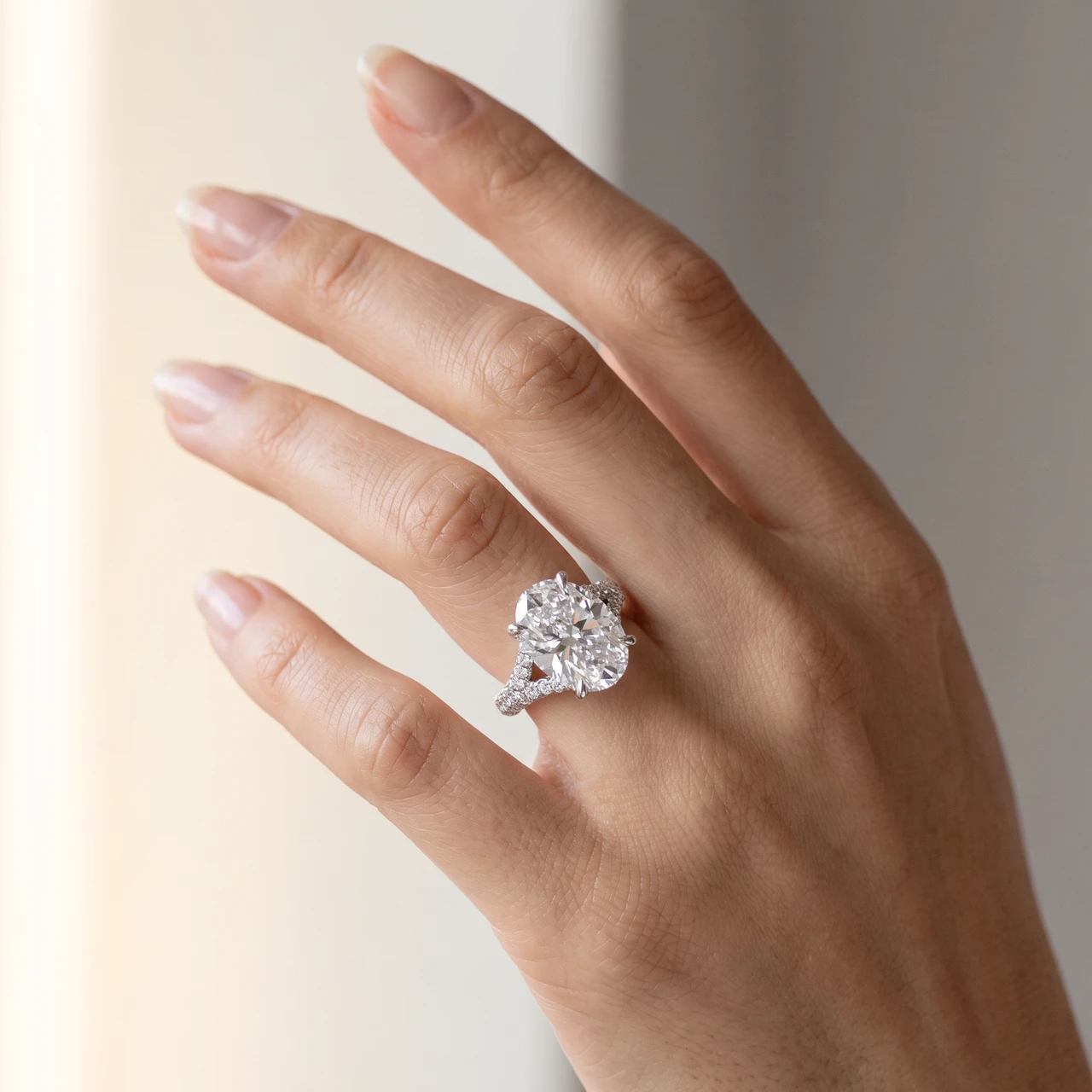 Certified 6.10Ct Oval Diamond Hidden Halo Engagement Ring White Gold Lab Grown (F-G, VS)