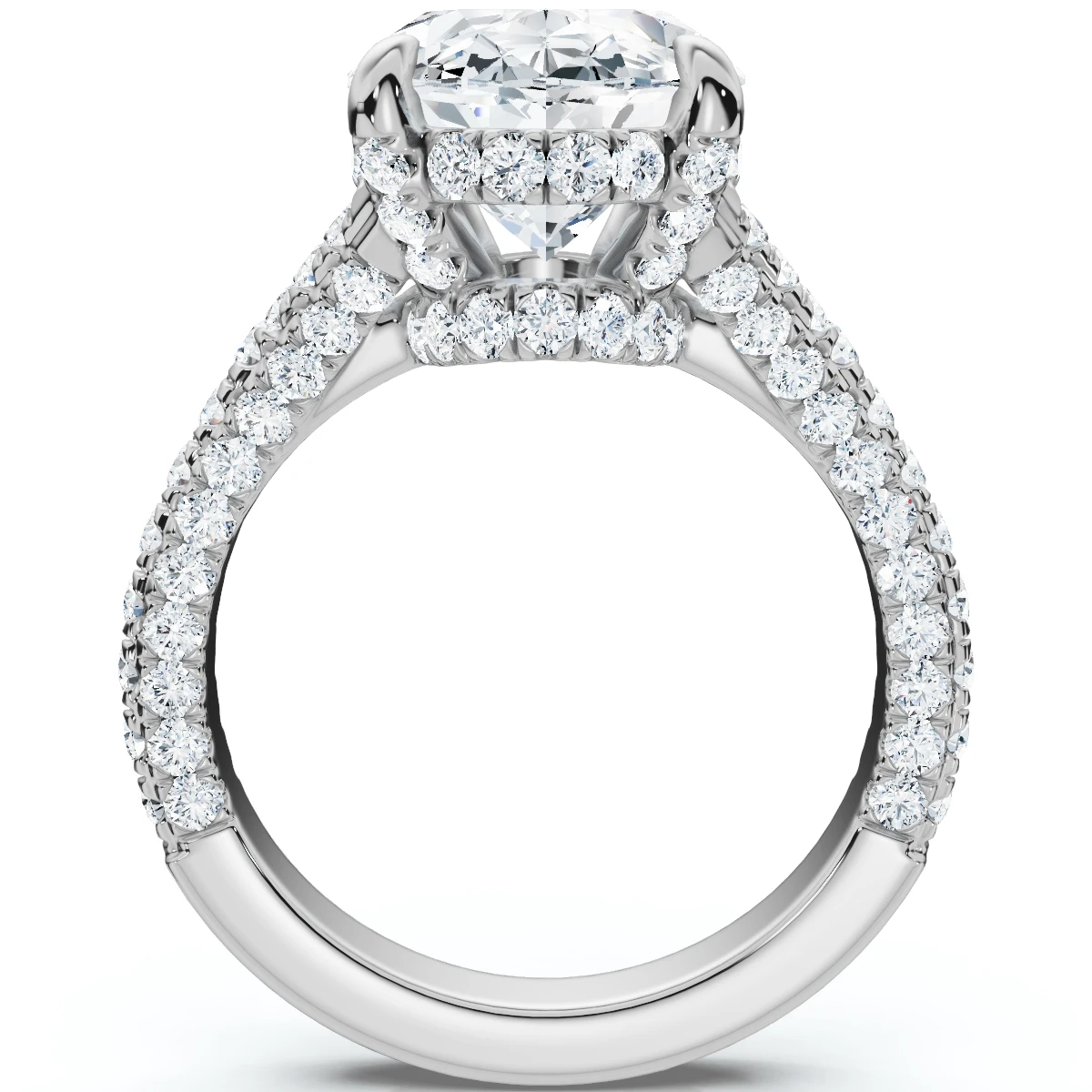 Certified 6.10Ct Oval Diamond Hidden Halo Engagement Ring White Gold Lab Grown (F-G, VS)