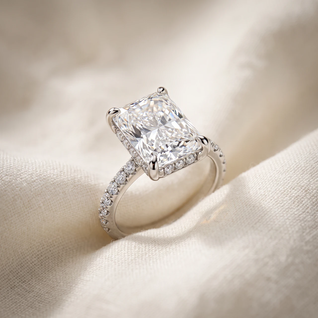 Certified 4 1/2Ct Juliana Radiant Cut Diamond Engagement Ring 14k Gold Lab Grown (F-G, VS)