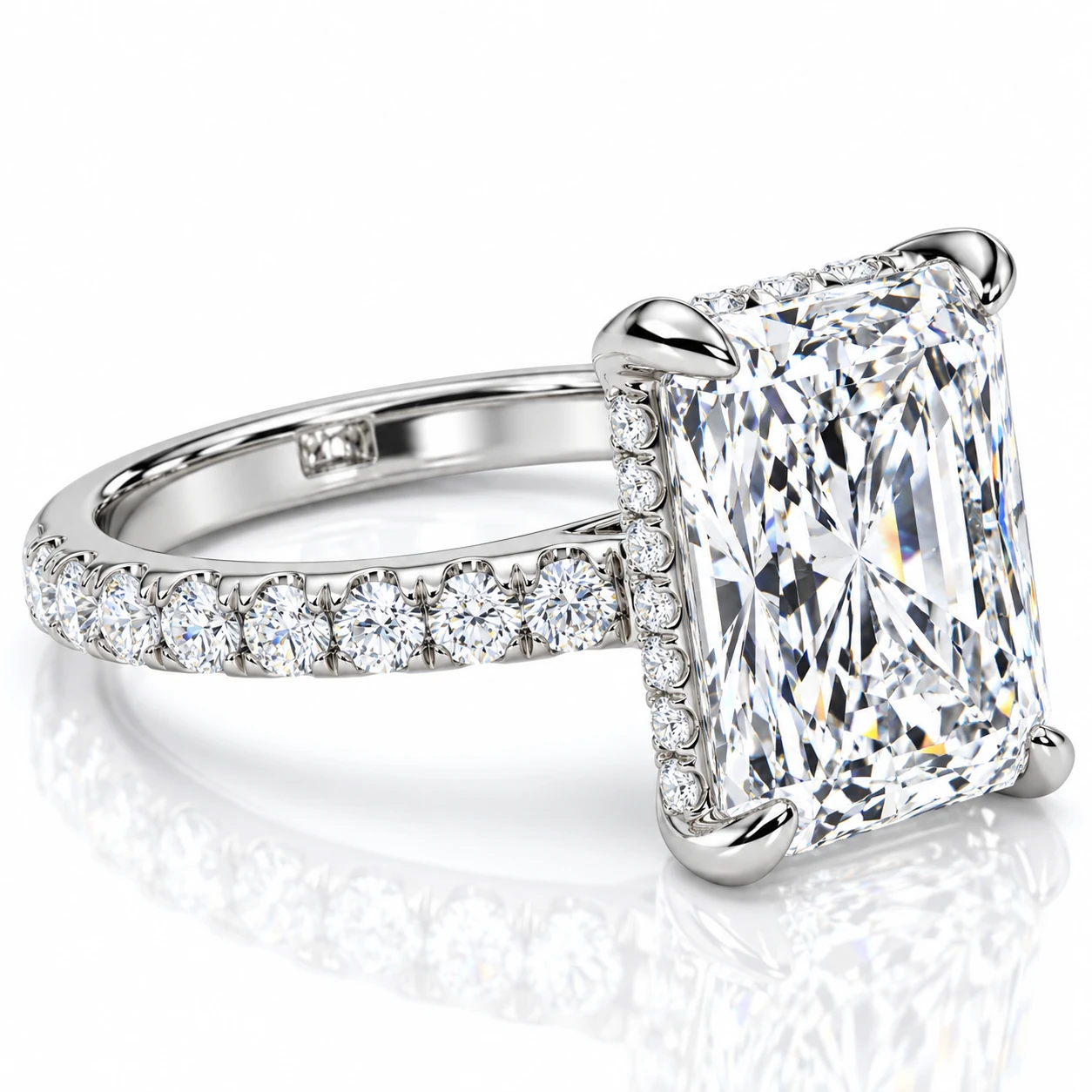 Certified 4 1/2Ct Juliana Radiant Cut Diamond Engagement Ring 14k Gold Lab Grown (F-G, VS)