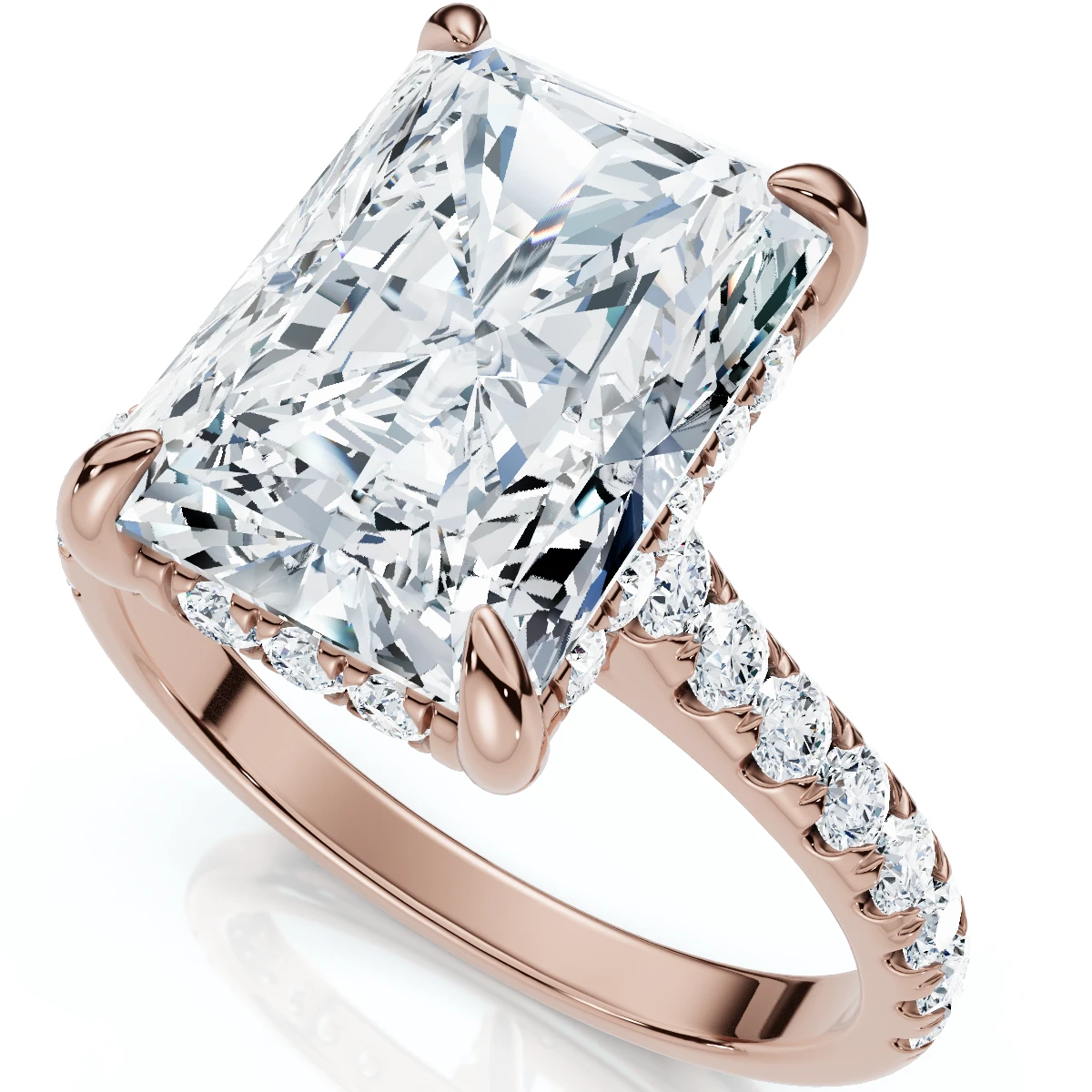 Certified 4 1/2Ct Juliana Radiant Cut Diamond Engagement Ring 14k Gold Lab Grown (F-G, VS)