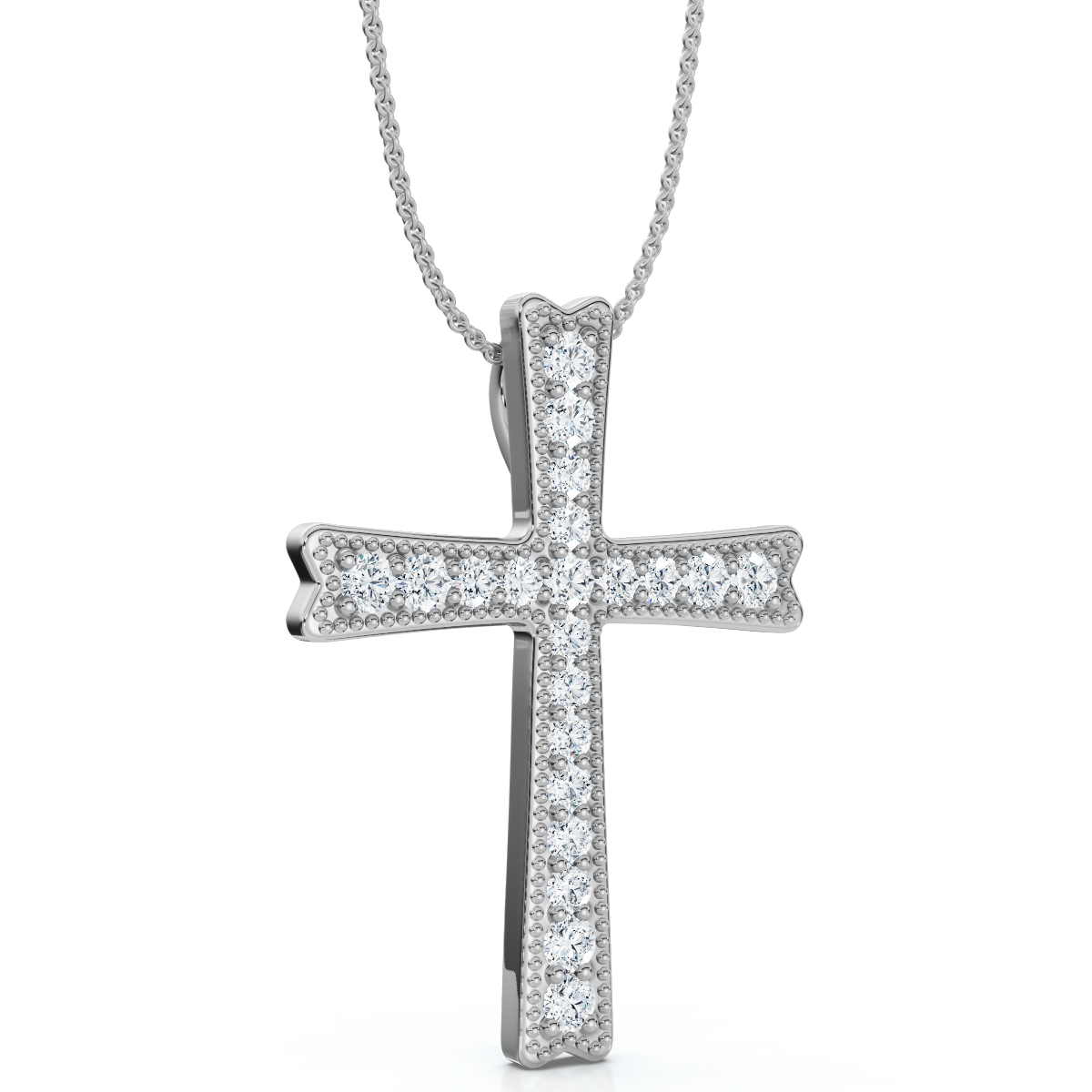 0.20 CTW Round Lab Diamond Cross Pendant Charm 14K Gold Religious Jewelry (F-G, VS)