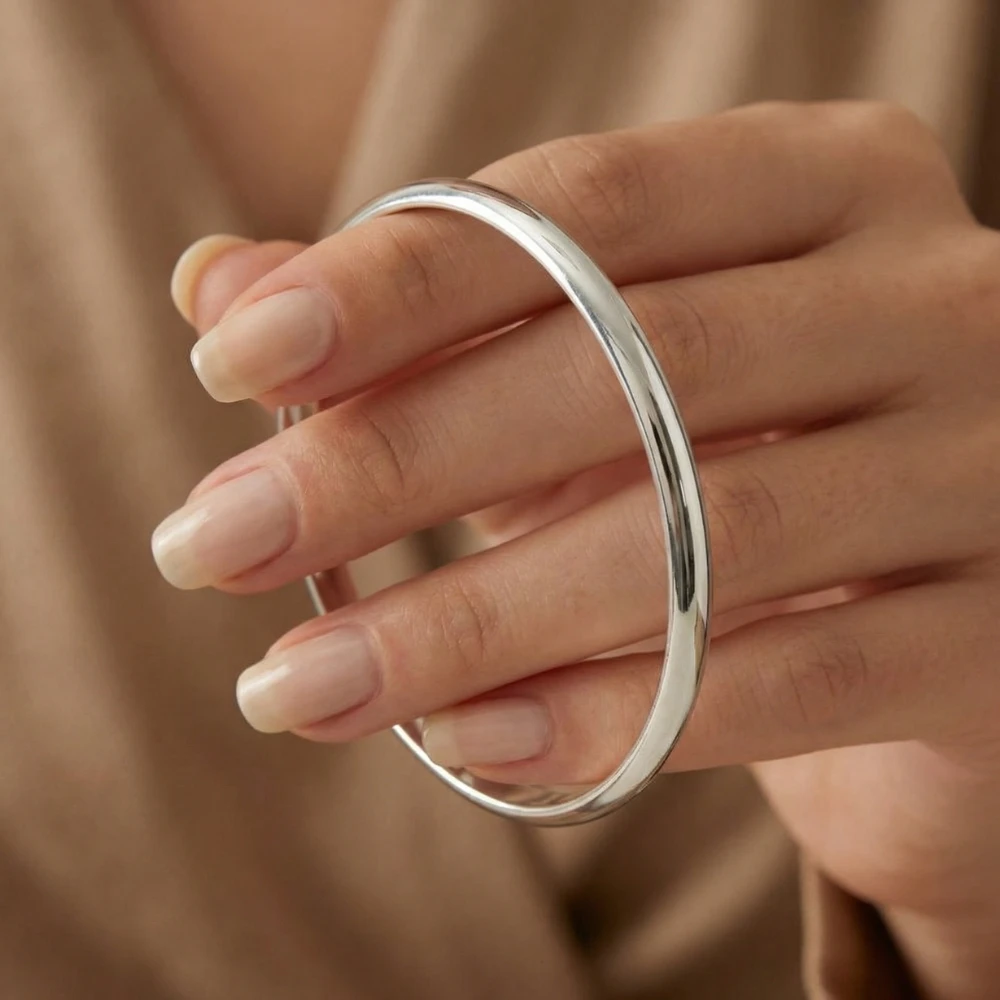 Heavy Weight 6MM Silver Plated Bangle