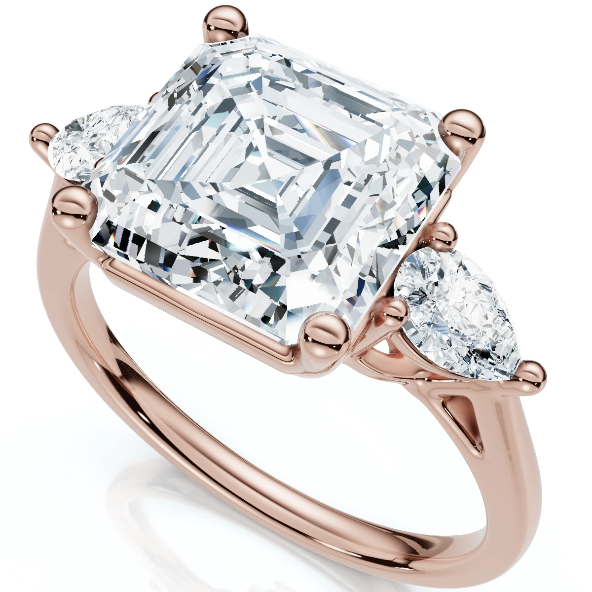 Certified Auriya 4.30Ct Asscher Cut Diamond Engagement Ring 14k Gold Lab Grown (F-G, VS)