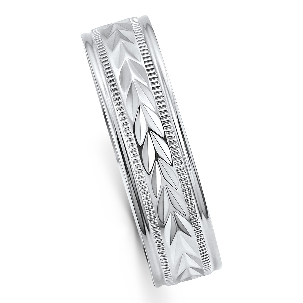 Men's 6.5MM Tristen Titainum Carved Ring Comfort Fit Wedding Band