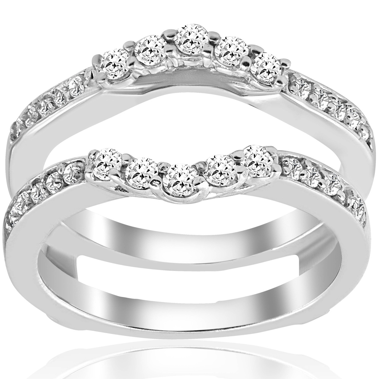 Moissanite Double Wedding Band, Ring Enhancers and Wraps, Ring