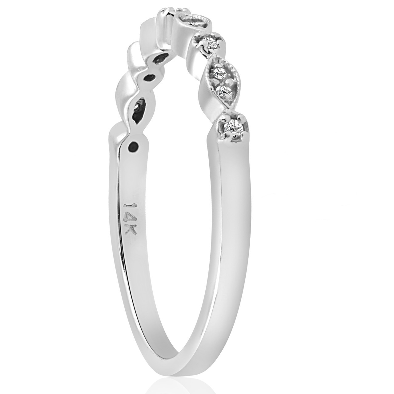 1/6cttw Diamond Wedding Ring Guard Engagement Anniversary Band 14k White Gold