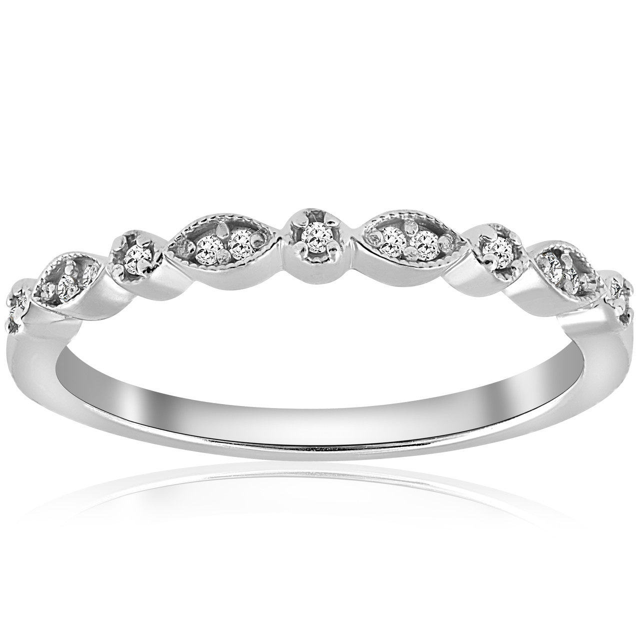 1/6cttw Diamond Wedding Ring Guard Engagement Anniversary Band 14k White Gold