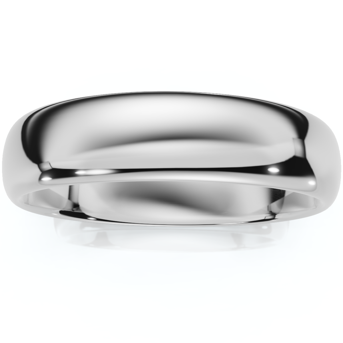 5mm Dome High Polished Wedding Band 950 Platinum