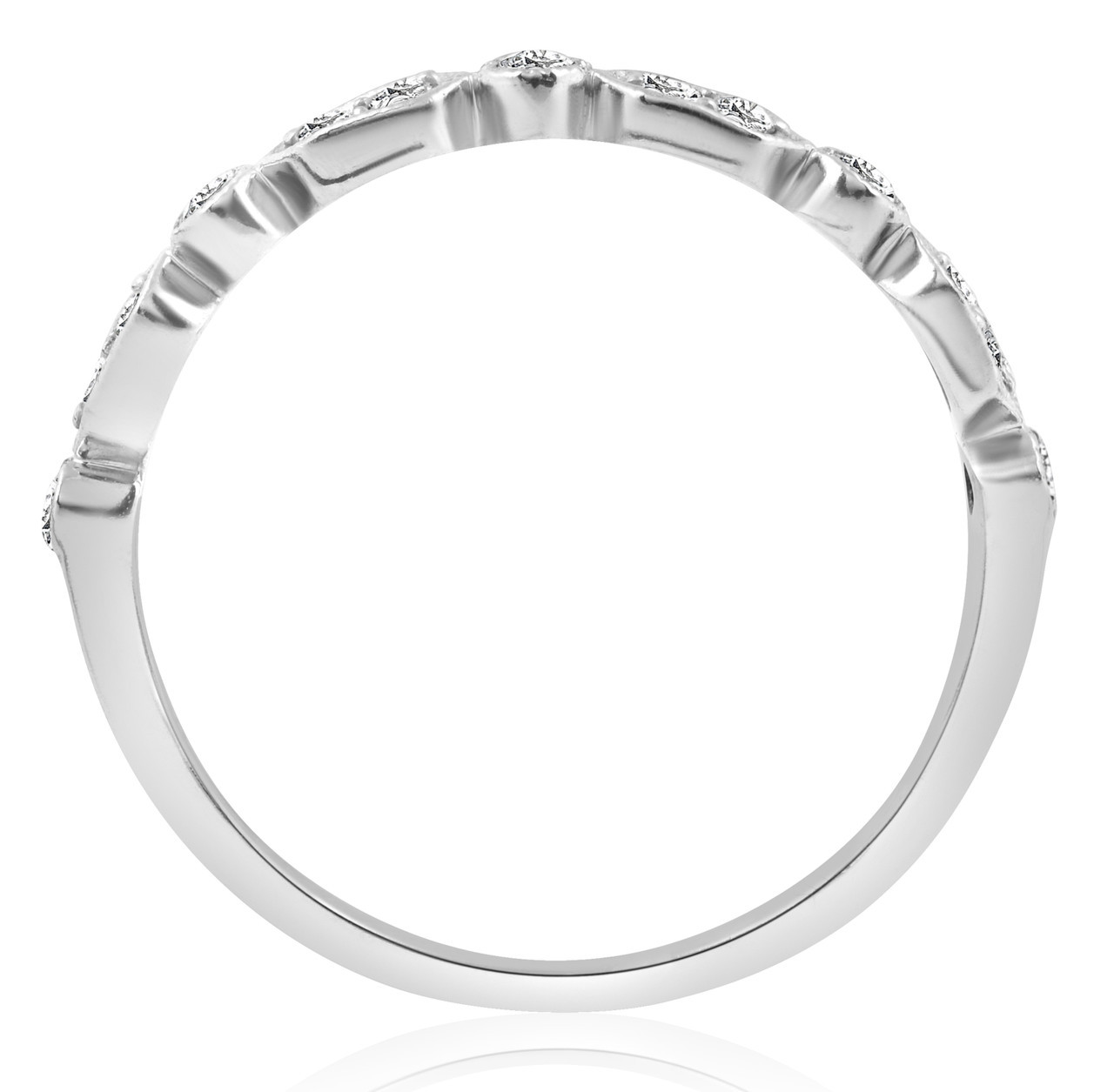14K White Gold 1/8 Ct.Tw.Diamond Stackable Band 14K White Gold 1/8 Ct.Tw.Diamond Stackable Band