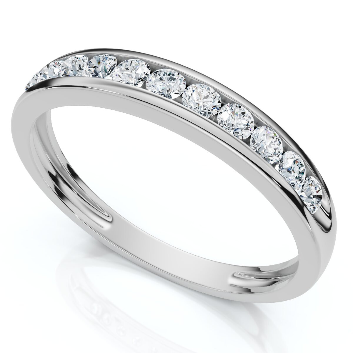 1/4ct Diamond 10k White Gold Wedding Anniversary Guard Ring (G-H, I2-I3)