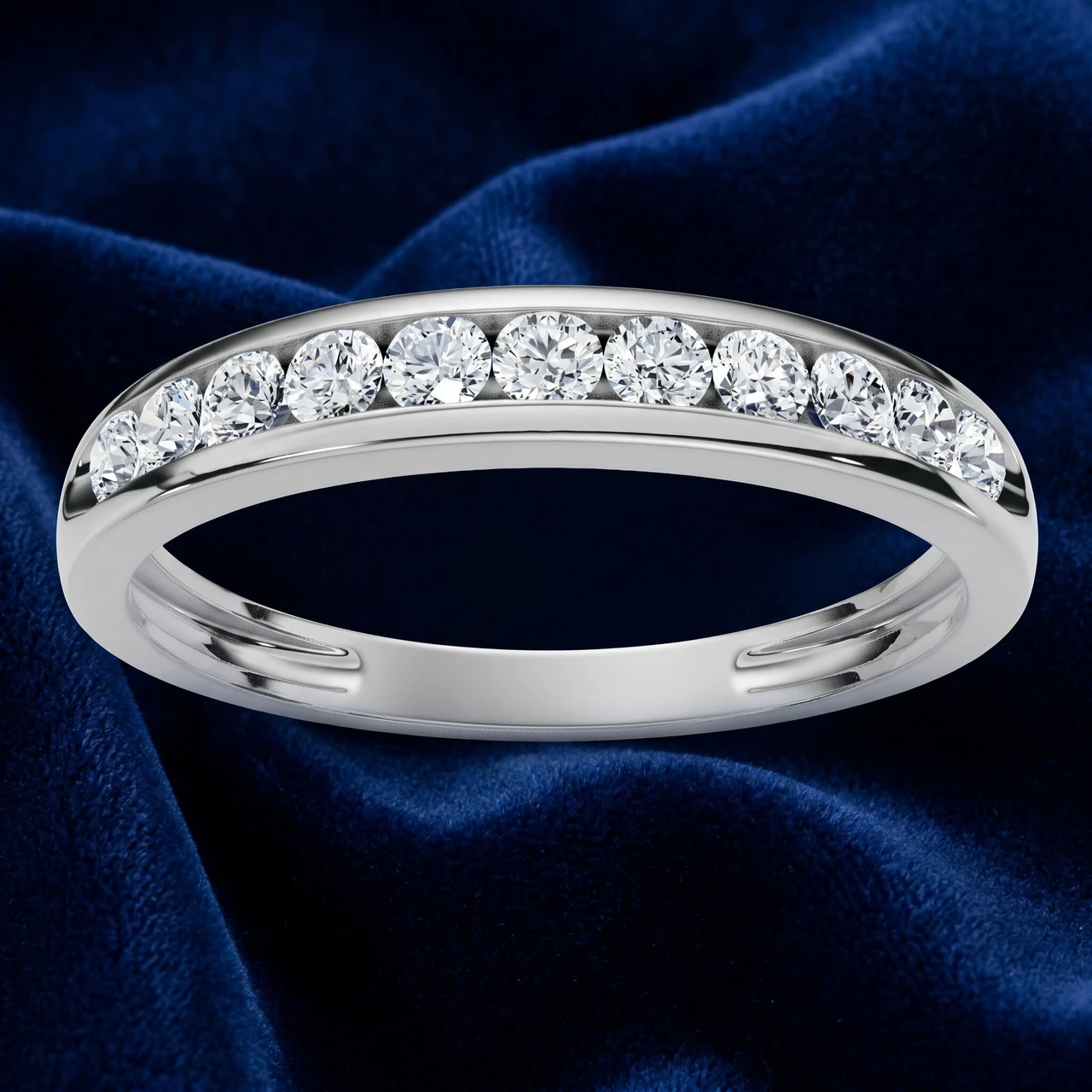 1/4ct Diamond 10k White Gold Wedding Anniversary Guard Ring (G-H, I2-I3)