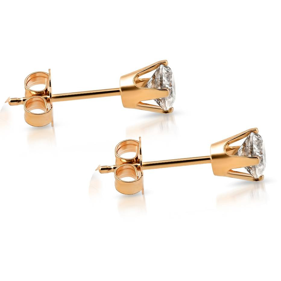 3/4ct Diamond Studs 14K Yellow Gold (G-H, I1)