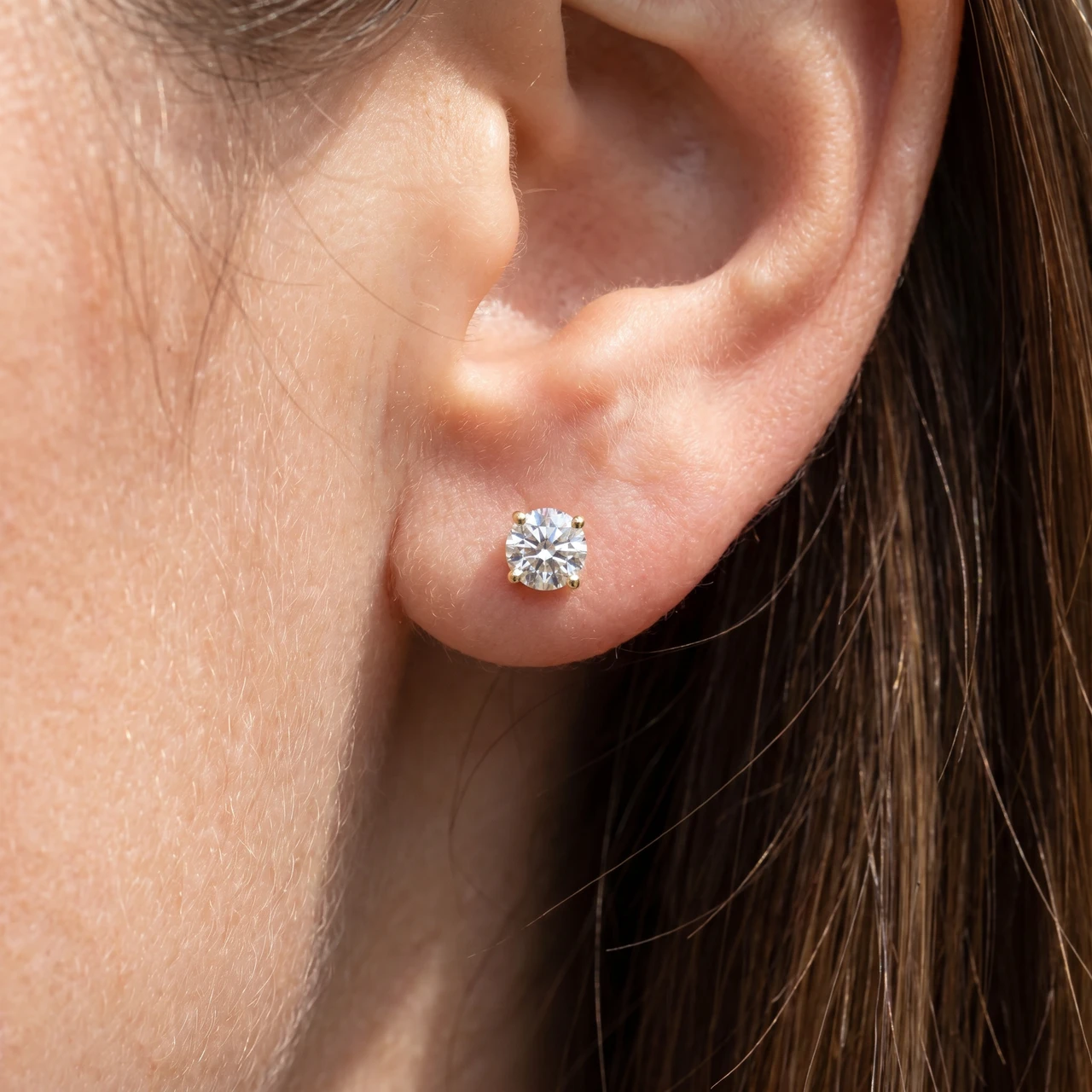 3/4ct Diamond Studs 14K Yellow Gold (G-H, I1)