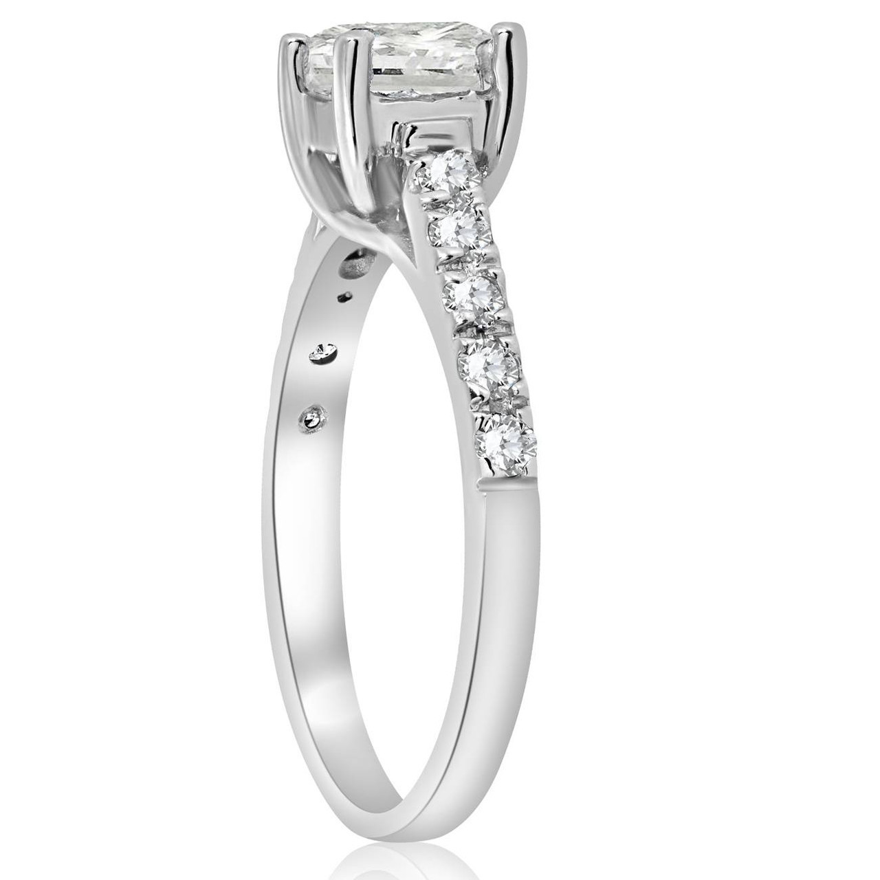 1 1/4ct Princess Cut Diamond Engagement Ring 14k White Gold Lab Grown (F-G, VS)