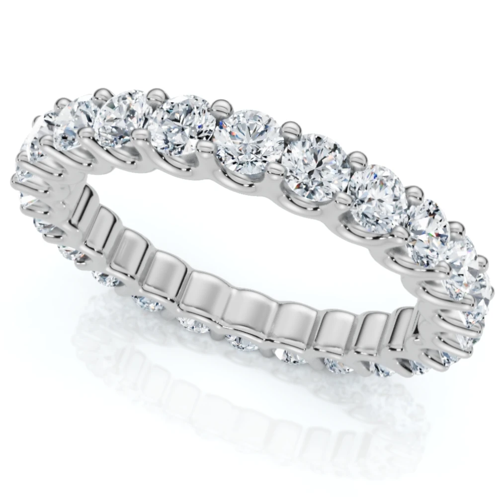 1 1/2 cttw Diamond Eternity Ring U Prong 14k White Gold Wedding Band (H-I, I2-I3)