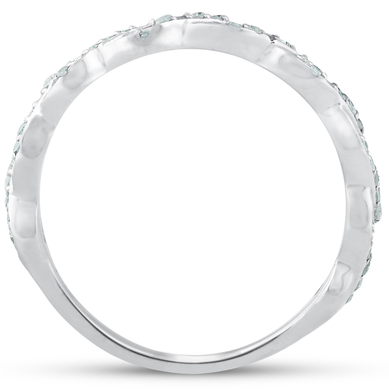 1 8ct Diamond Infinity Wedding Ring Womens Stackable Wedding Band