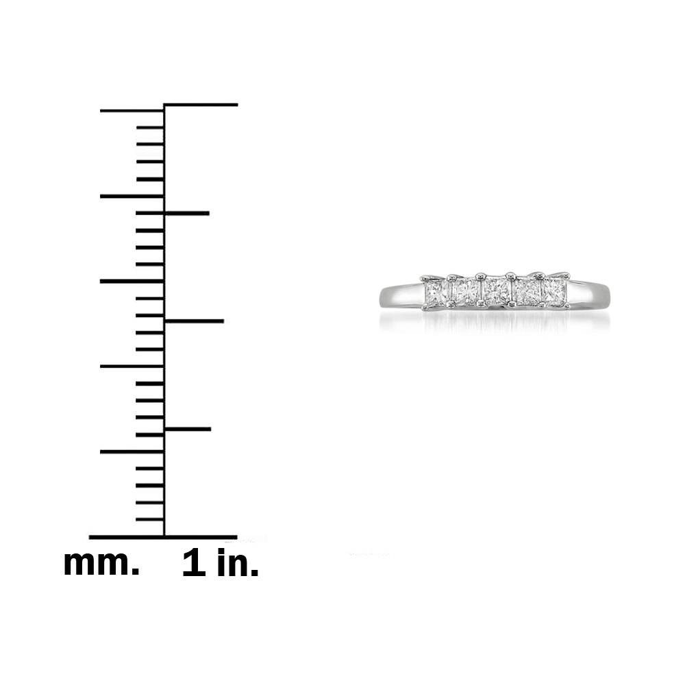 1/2ct Princess Cut Diamond 14K White Gold Wedding Ring (G-H, I2-I3)