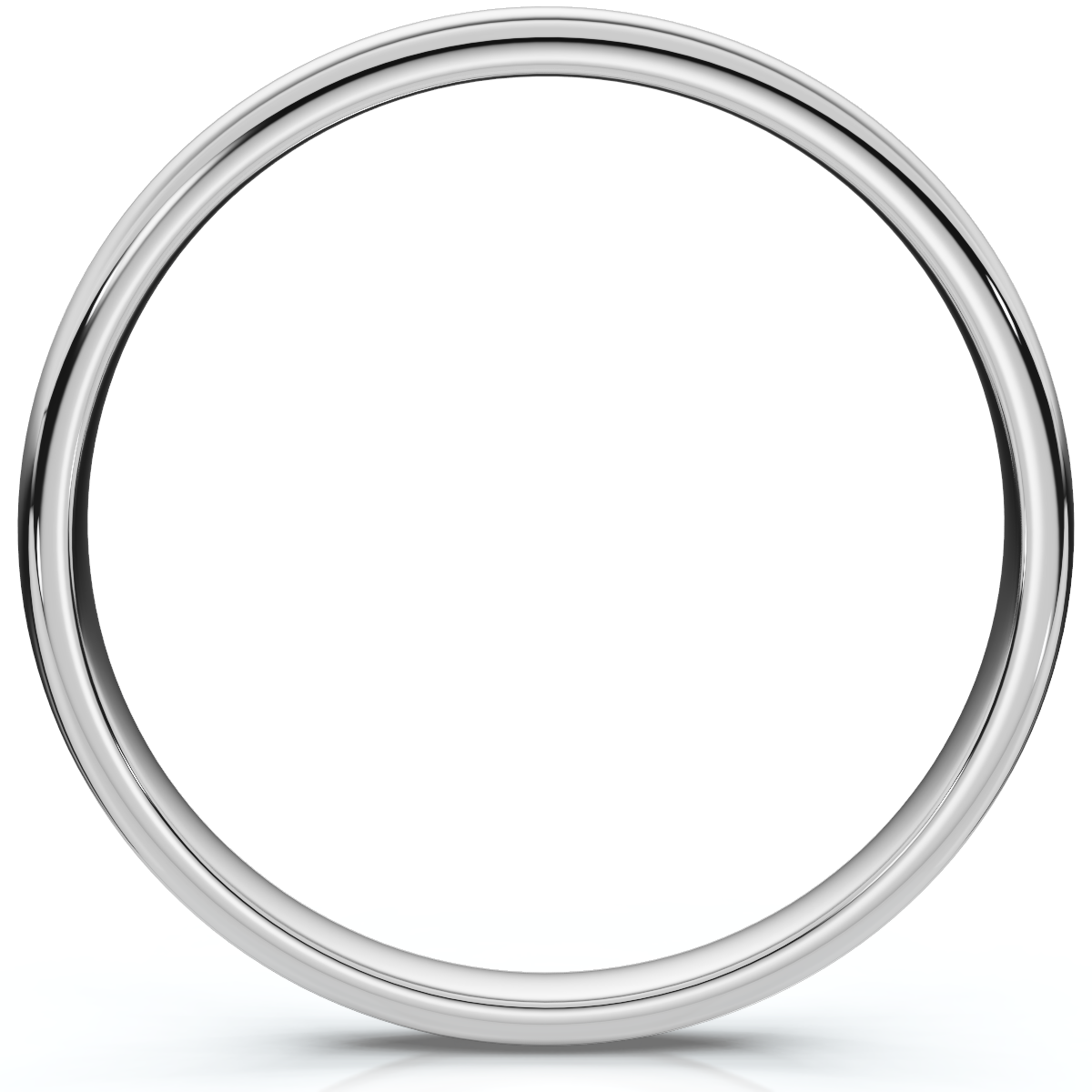 2mm Dome High Polished Wedding Band 10K White Gold
