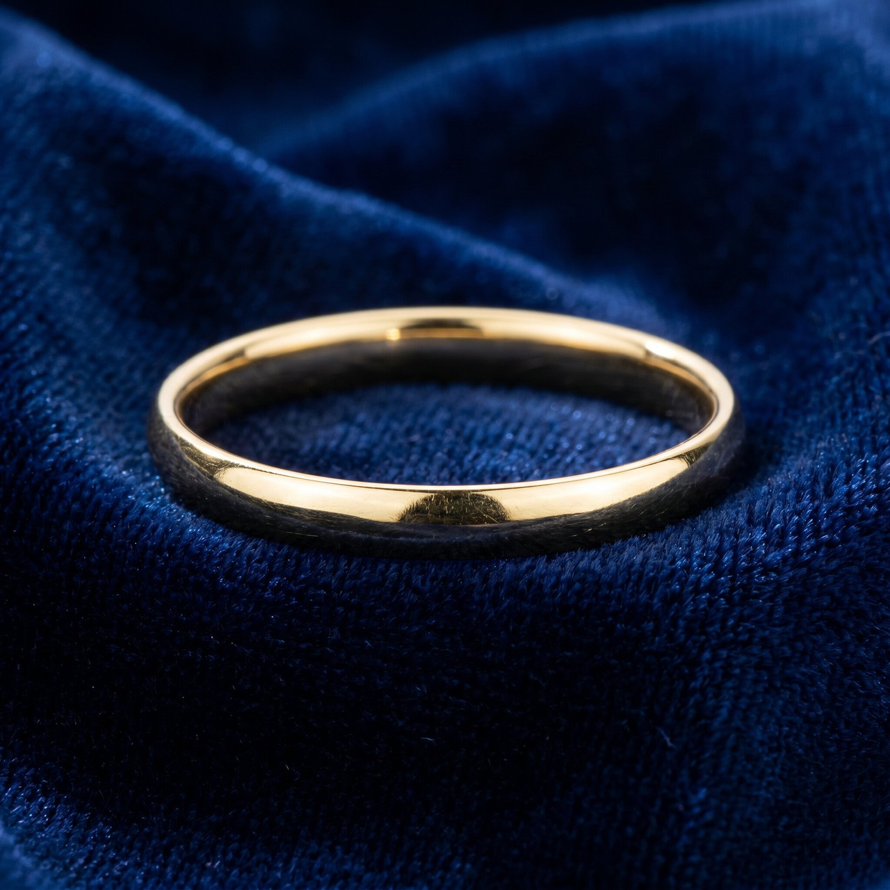 2mm 14K Yellow Gold Comfort Fit Plain Wedding Band