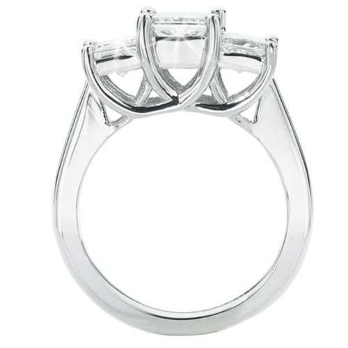 1 1/2ct 3-Stone Princess Cut Diamond Engagement Ring 14K White Gold Lab Grown (F-G, VS)
