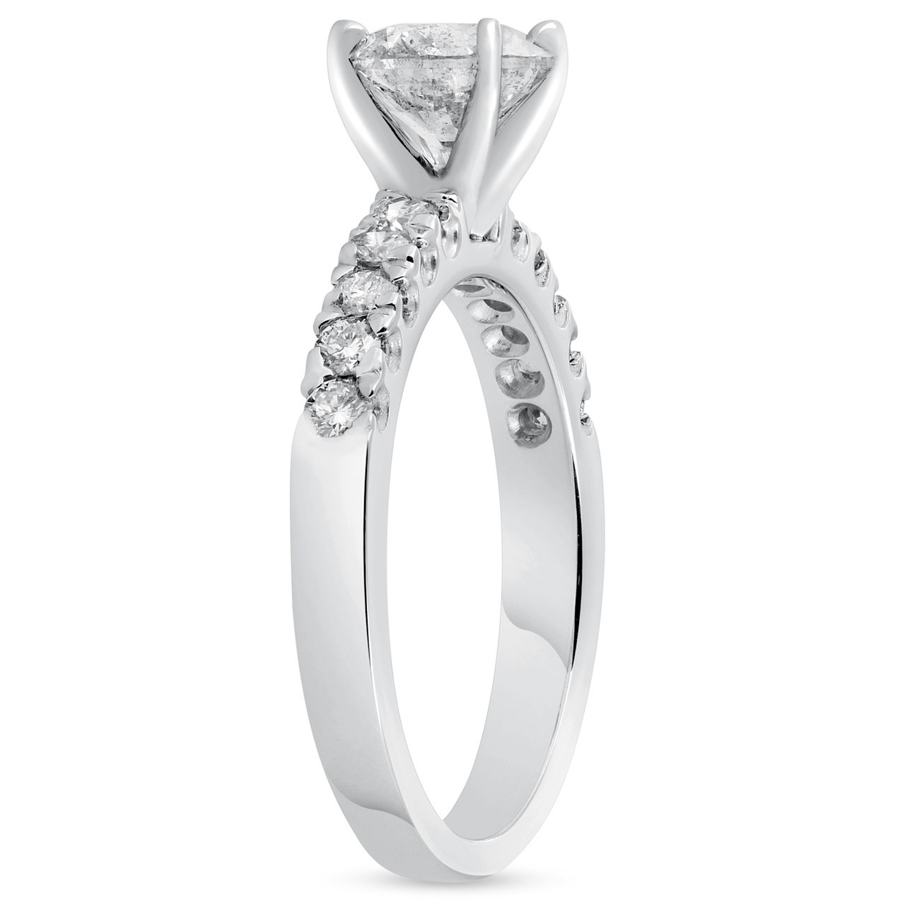 1.90ct Pave Diamond Engagement Ring 14K White Gold Lab Grown (F-G, VS)