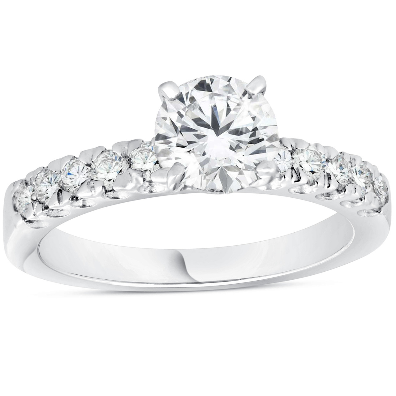 1.90ct Pave Diamond Engagement Ring 14K White Gold Lab Grown (F-G, VS) 1.90ct Pave Diamond Engagement Ring 14K White Gold Lab Grown (F-G, VS)