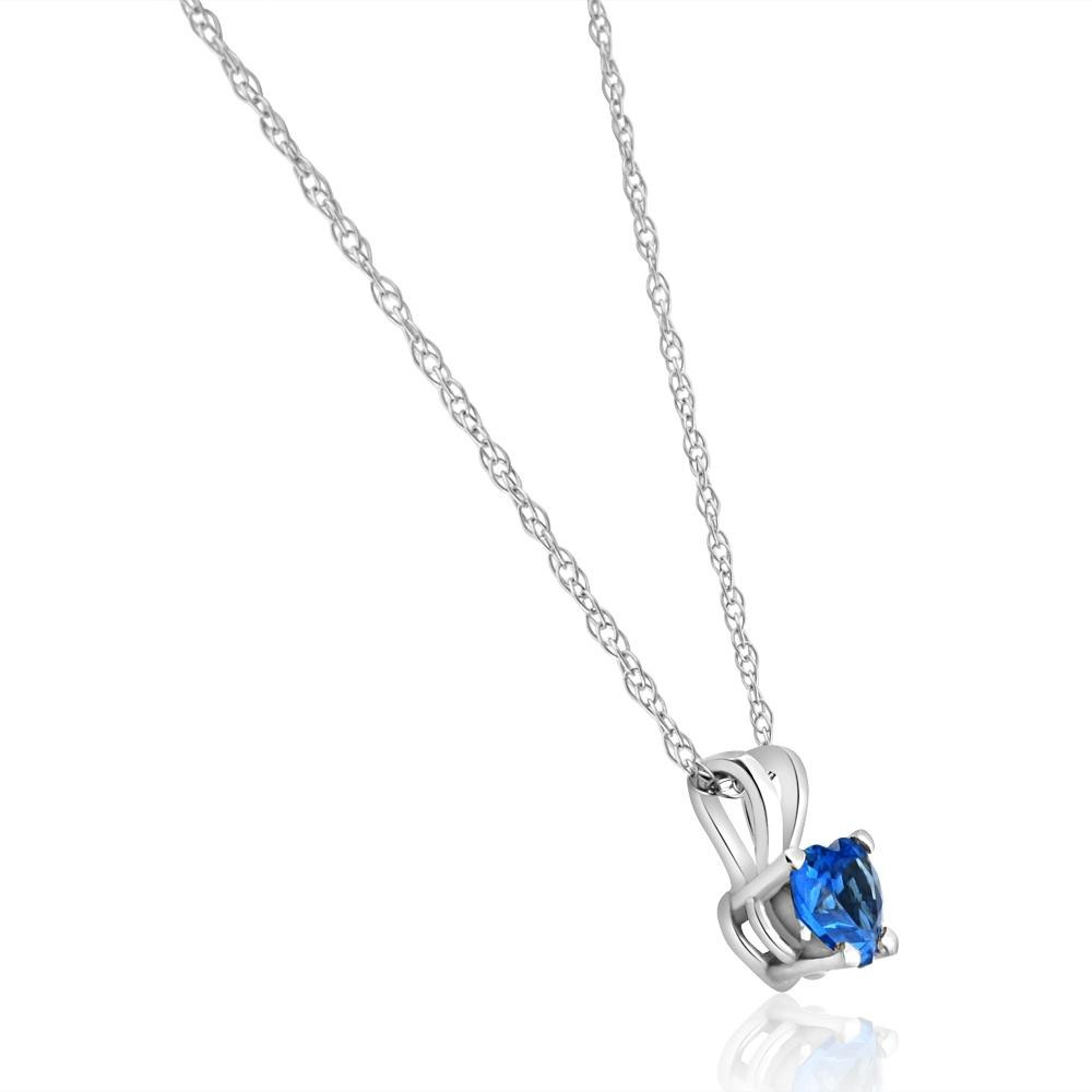 1/2ct Blue Heart Shape Sapphire 14K White Gold