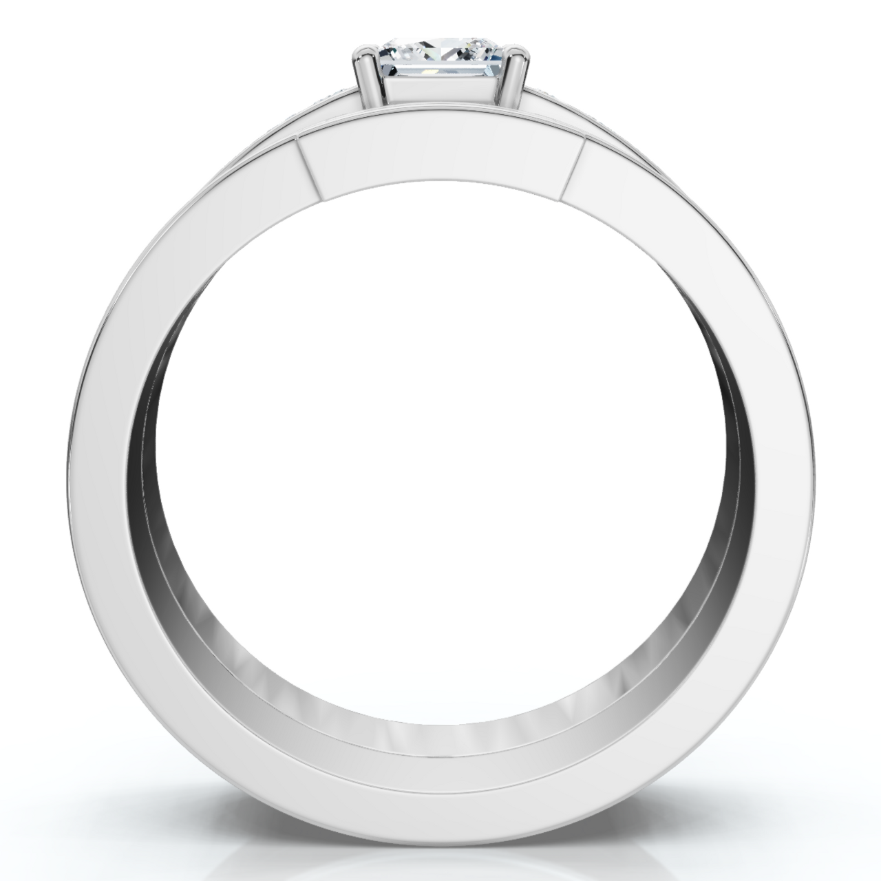 1ct Princess Cut Channel Set Diamond Wedding Engagement Ring 14K White Gold (G-H, VS2-SI1) 1ct Princess Cut Channel Set Diamond Wedding Engagement Ring 14K White Gold (G-H, VS2-SI1)