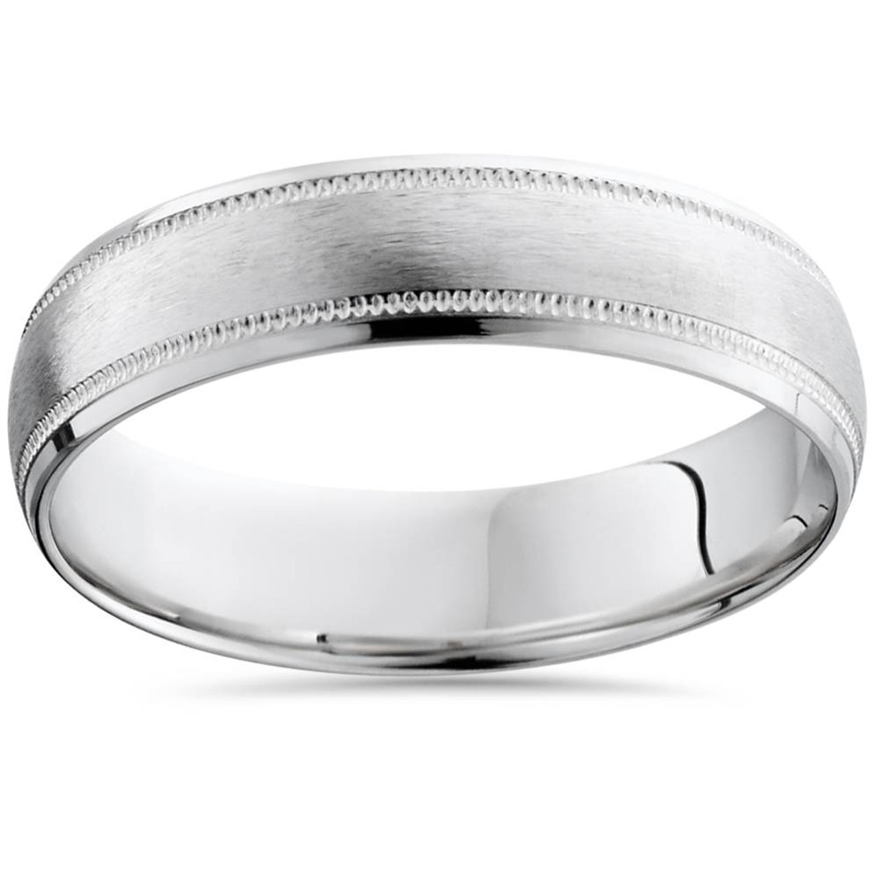 14K White Gold Mens Diamond Wedding Ring - A&V Pawn