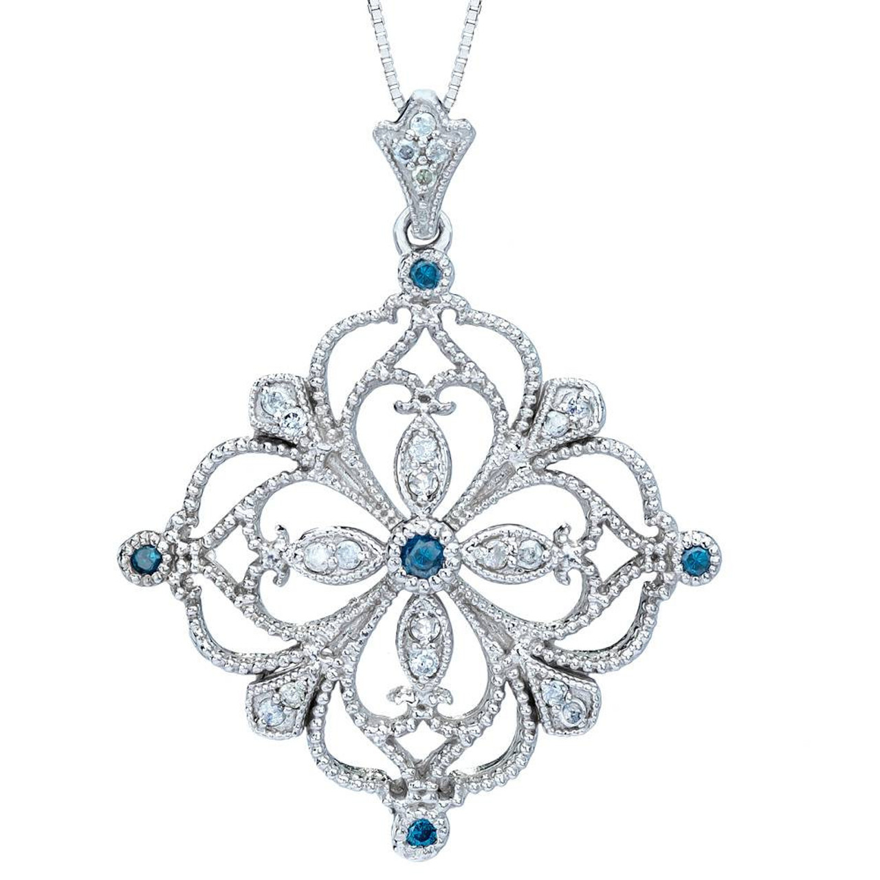 diamond filigree pendant