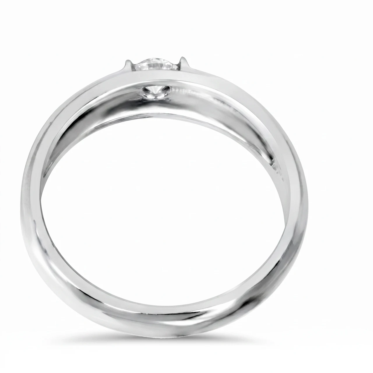 1/6CT Mens Diamond Solitaire Ring 10K White Gold (H-I, I1)