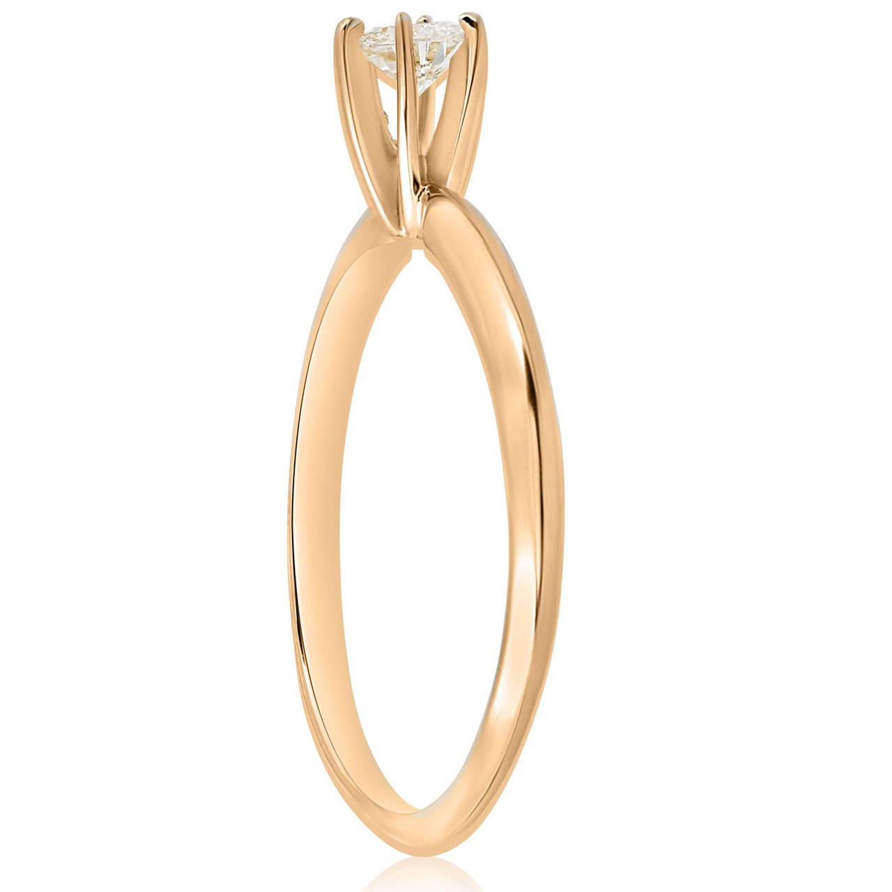 14k Yellow Gold 1/4ct Round Diamond Solitaire Engagement Ring (G-H, I1)