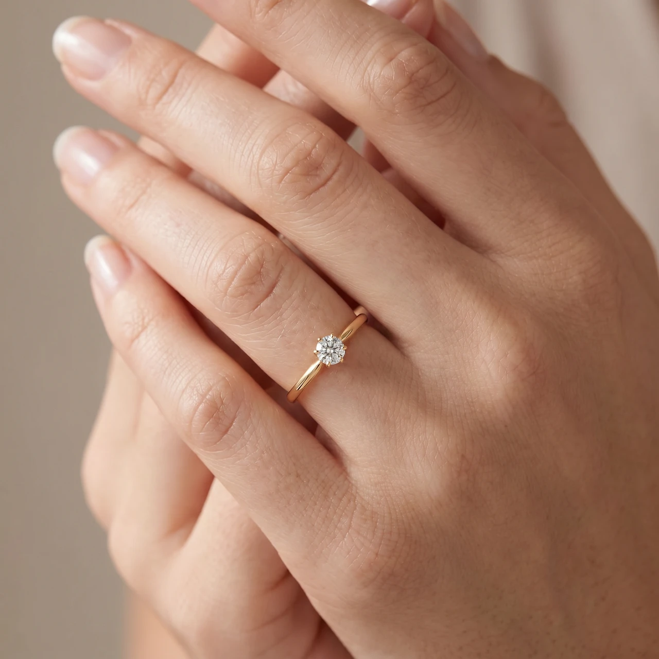 14k Yellow Gold 1/4ct Round Diamond Solitaire Engagement Ring (G-H, I1)