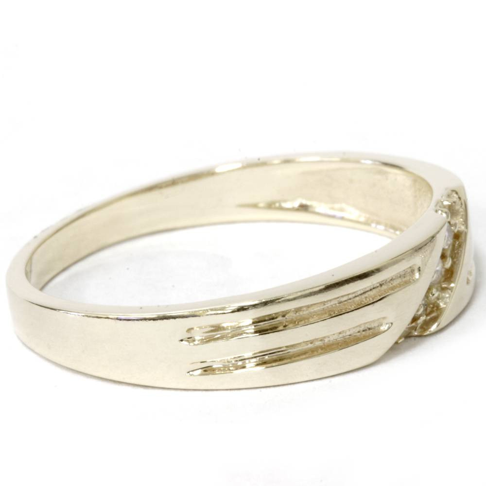Mens 14k Yellow Gold Diamond Wedding Anniversary Ring (G-H, I2-I3)