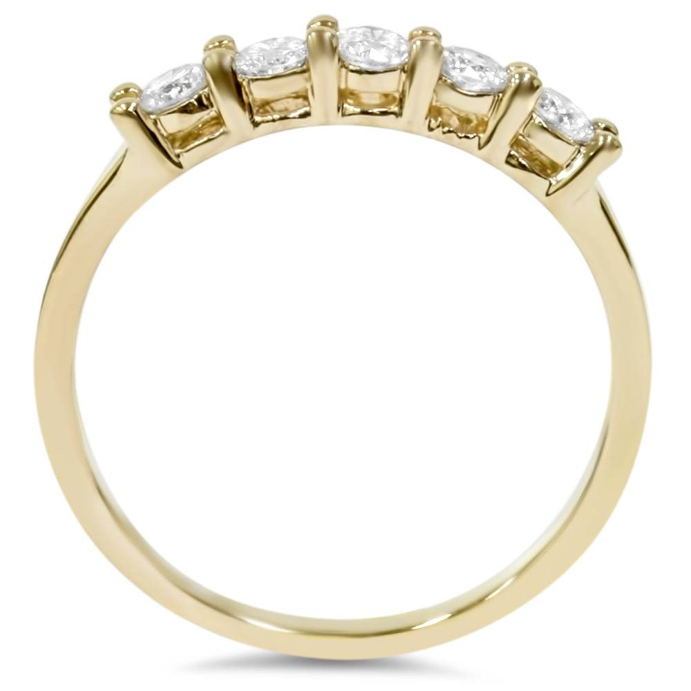 1/2ct Five Stone Diamond Ring 14K Yellow Gold (G-H, I2-I3)