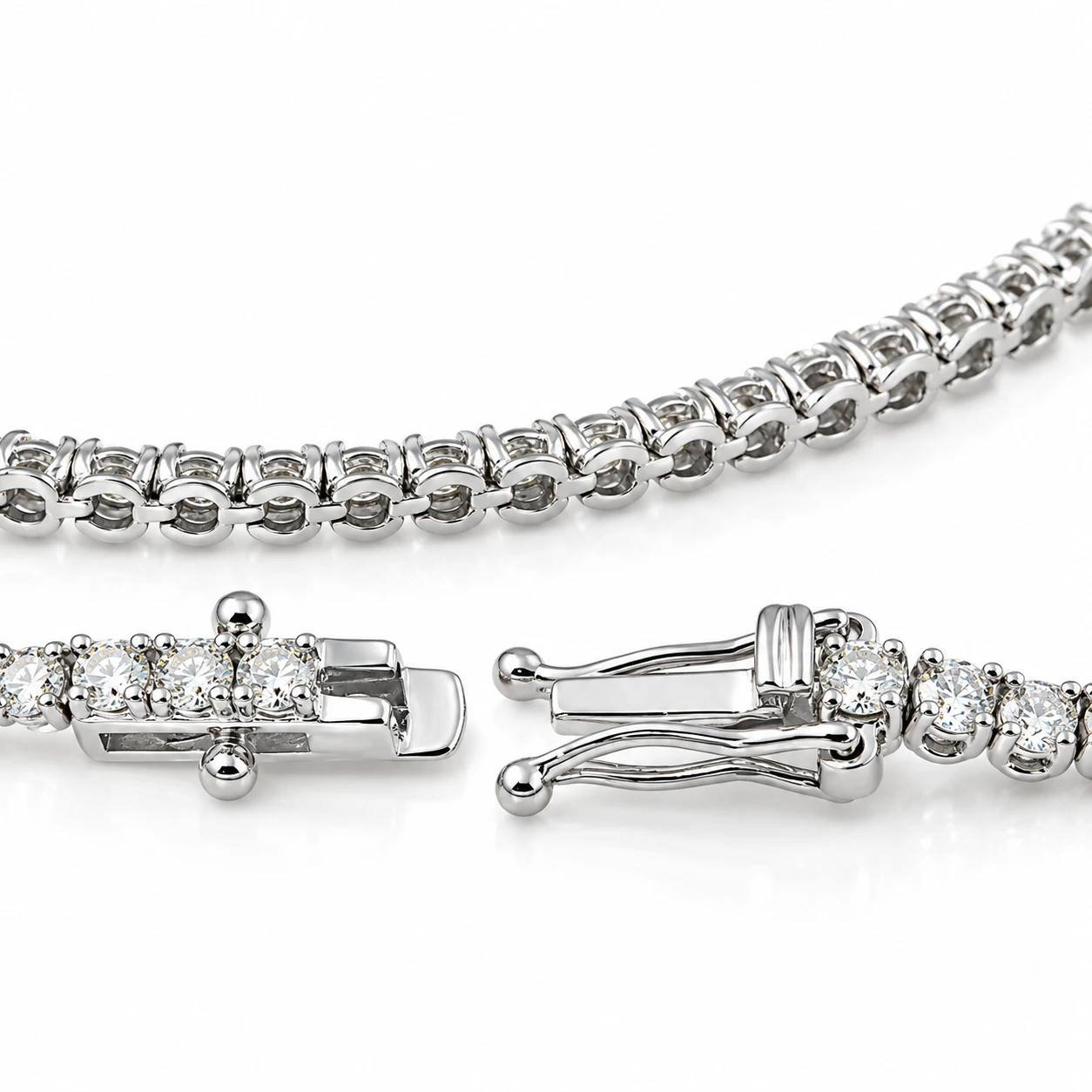 3 Carat Round Cut Lab Grown Diamond Tennis Bracelet In 14k White Gold 7" (G-H, VS)