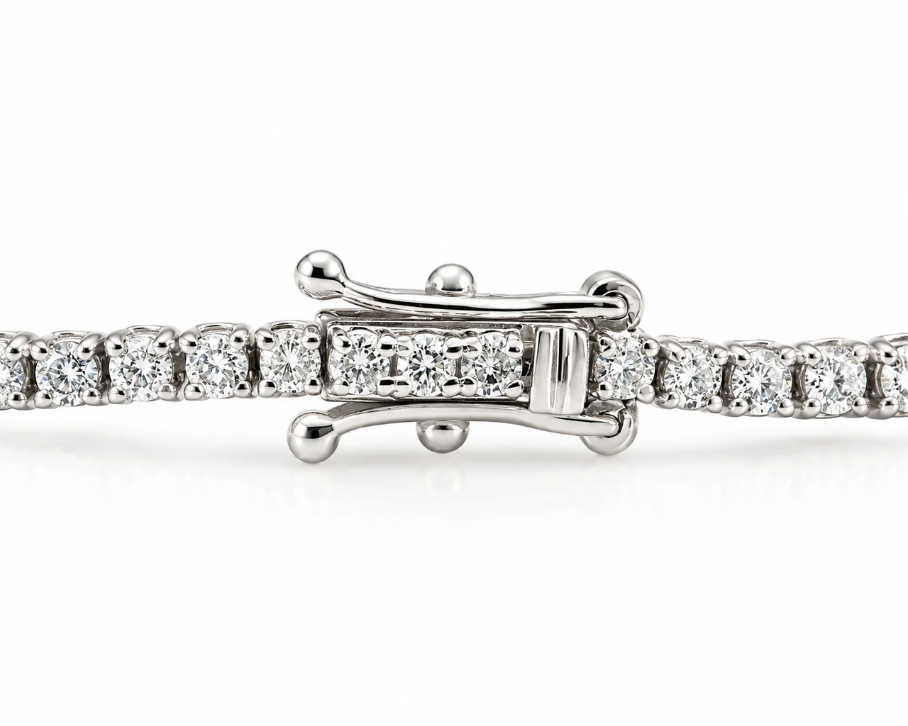 3 Carat Round Cut Lab Grown Diamond Tennis Bracelet In 14k White Gold 7" (G-H, VS)