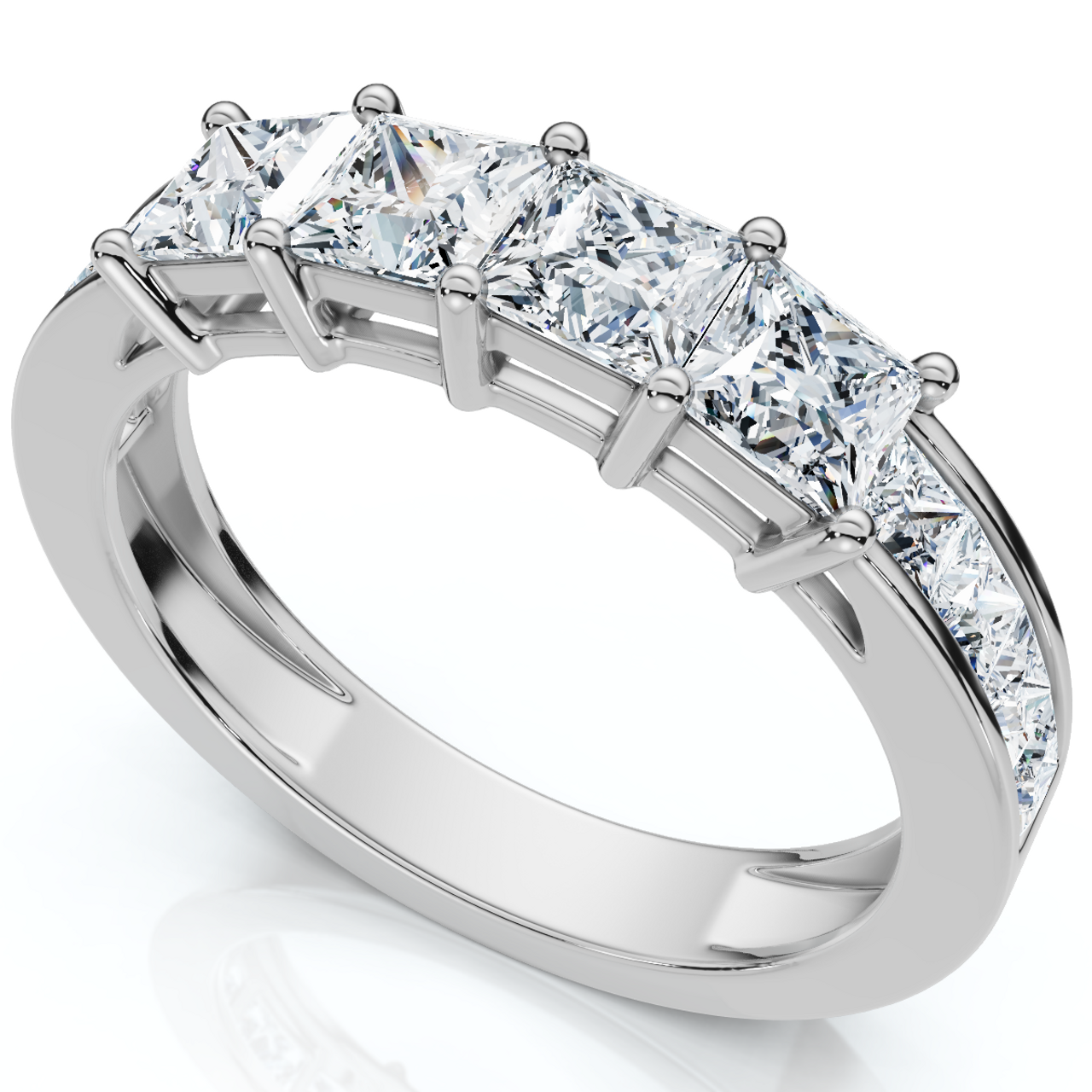 1 1/4ct Princess Cut Diamond Wedding Anniversary Ring (G-H, SI)