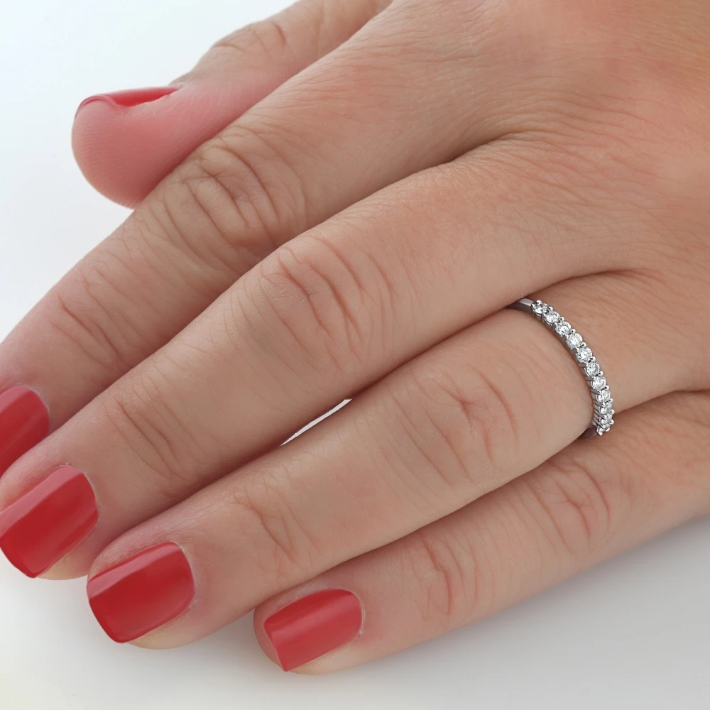 1/4ct Lab Created Diamond Wedding Stackable Ring 14K White Gold (G-H, SI)