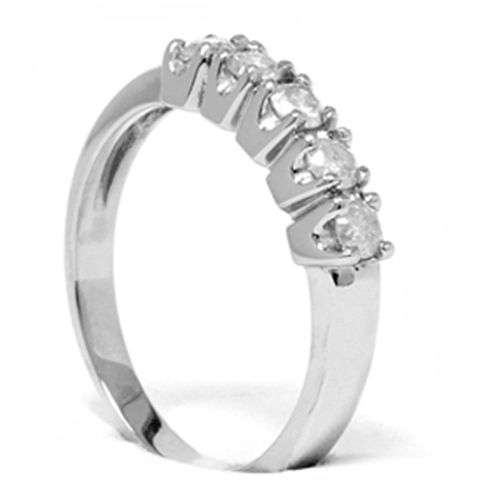1/2ct Round Diamond Wedding Anniversary White Gold Ring (G-H, I2-I3)