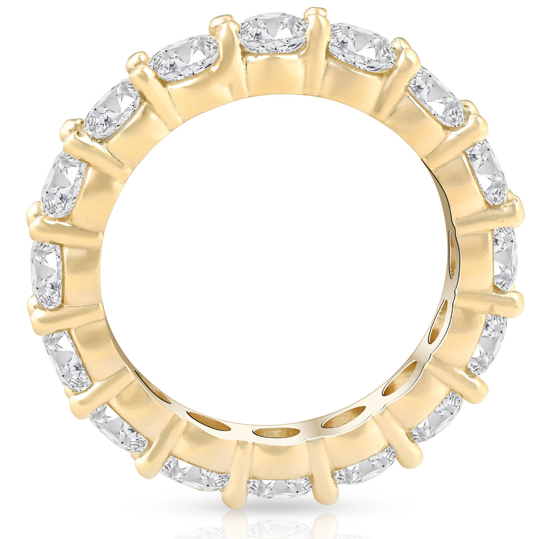 5ct Prong Diamond Eternity Wedding Ring 14K Yellow Gold (I-J, I2-I3)