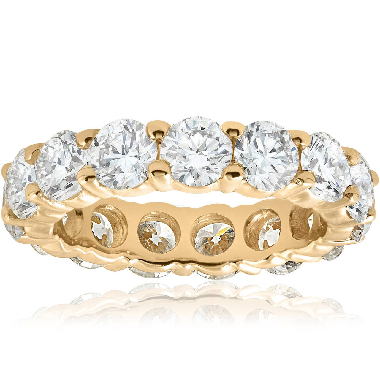 5ct Prong Diamond Eternity Wedding Ring 14K Yellow Gold