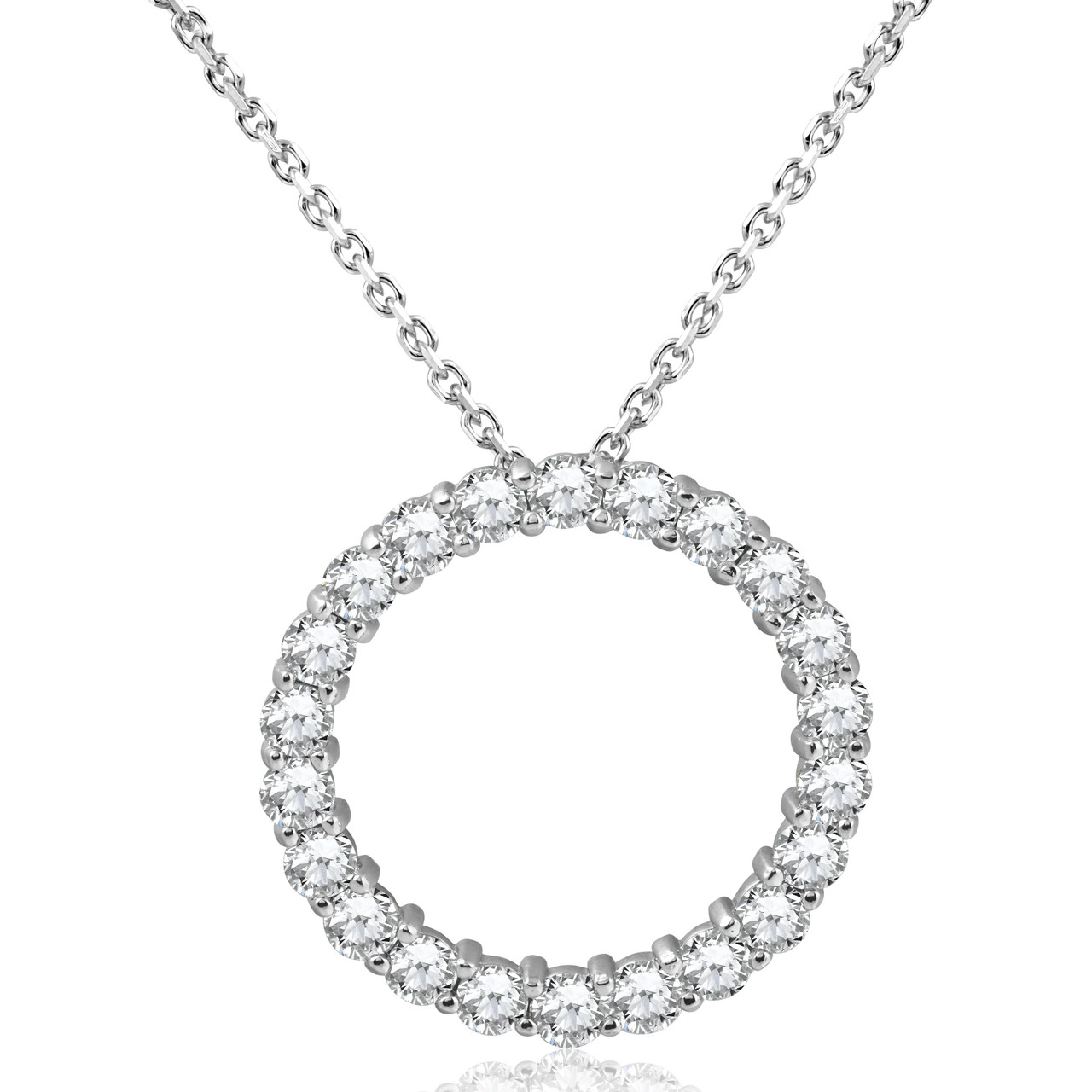 5ct Diamond Circle Pendant 14K White Gold Lab Grown (G-H, VS2-SI1) 5ct Diamond Circle Pendant 14K White Gold Lab Grown (G-H, VS2-SI1)