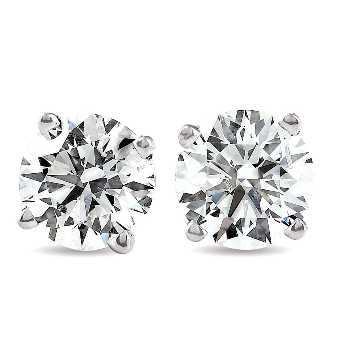 Round Diamond Stud Earrings (1 ct. tw.) in 18K White Gold