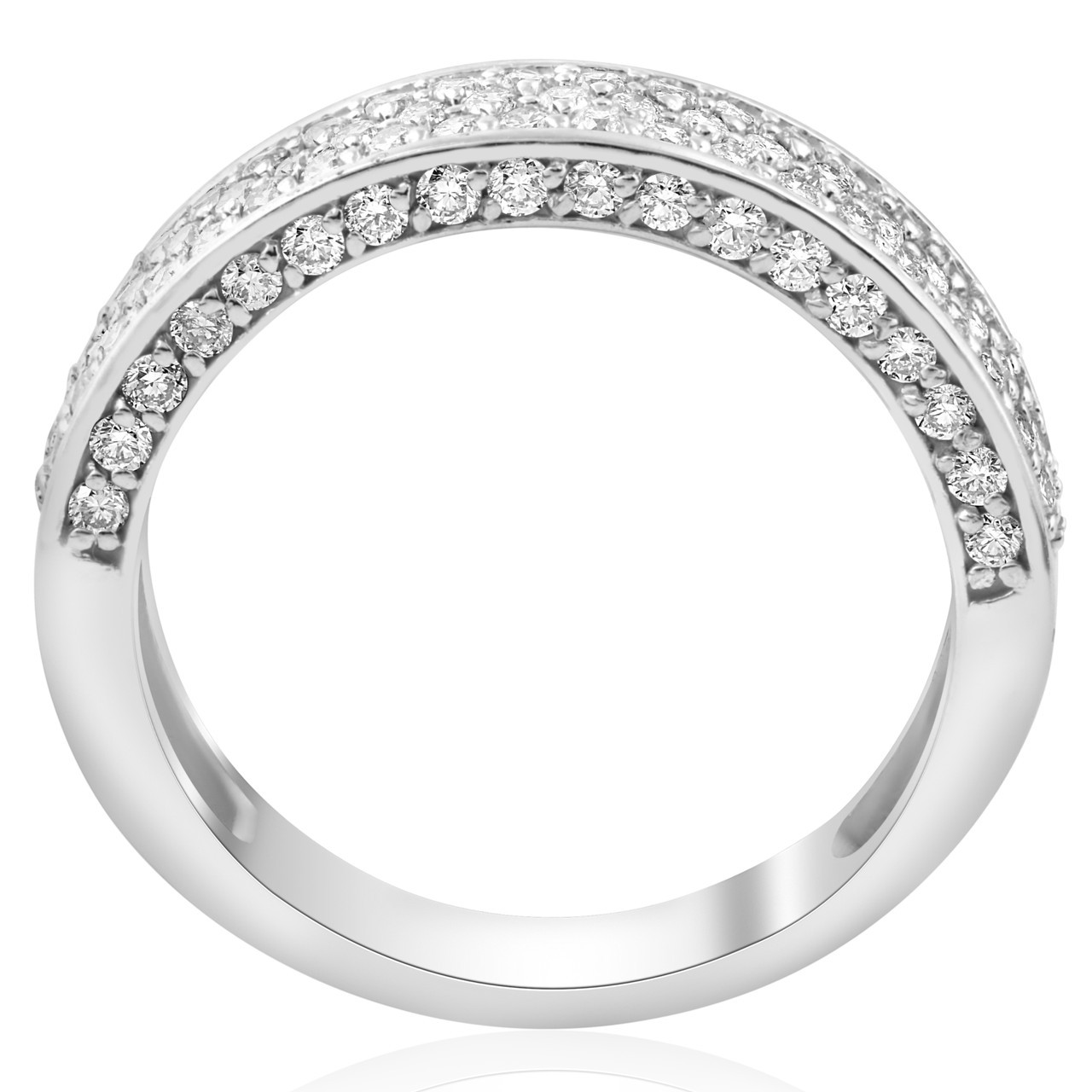 1 ct Diamond Wedding Ring 14k White Gold Womens Anniversary Band (H-I, I1)